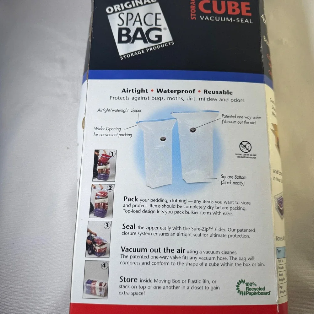 Original‎ Space Bag Vacuum Seal Storage Cube 2 Pack Large & Extra Large Reusable